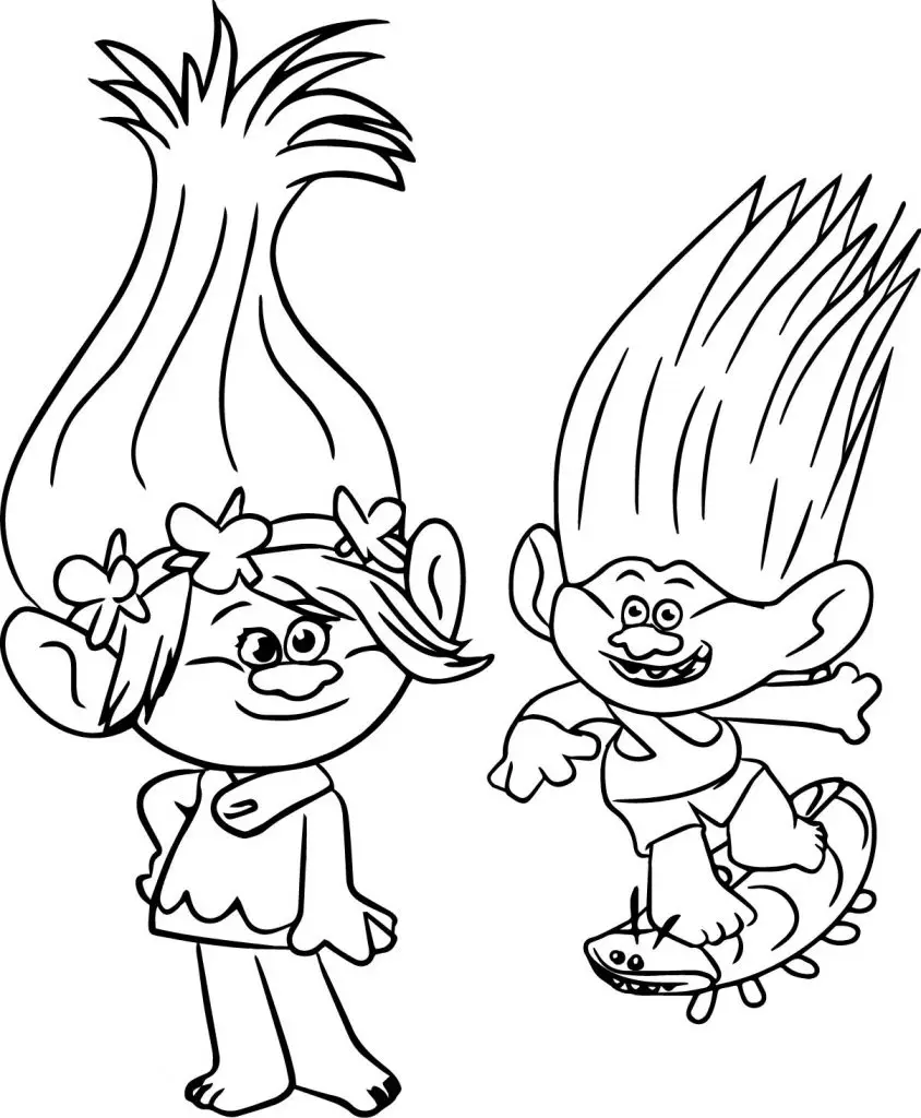 Print Free Trolls Coloring Page