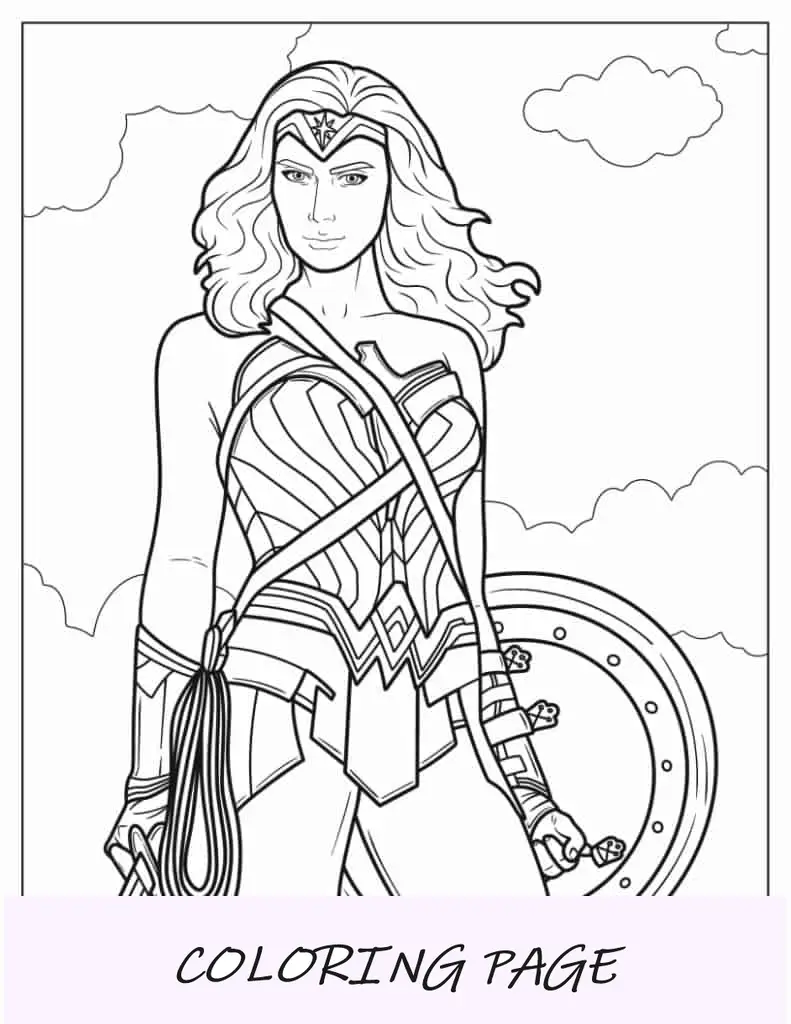 Mujer Maravilla como Gal Gadot para colorear