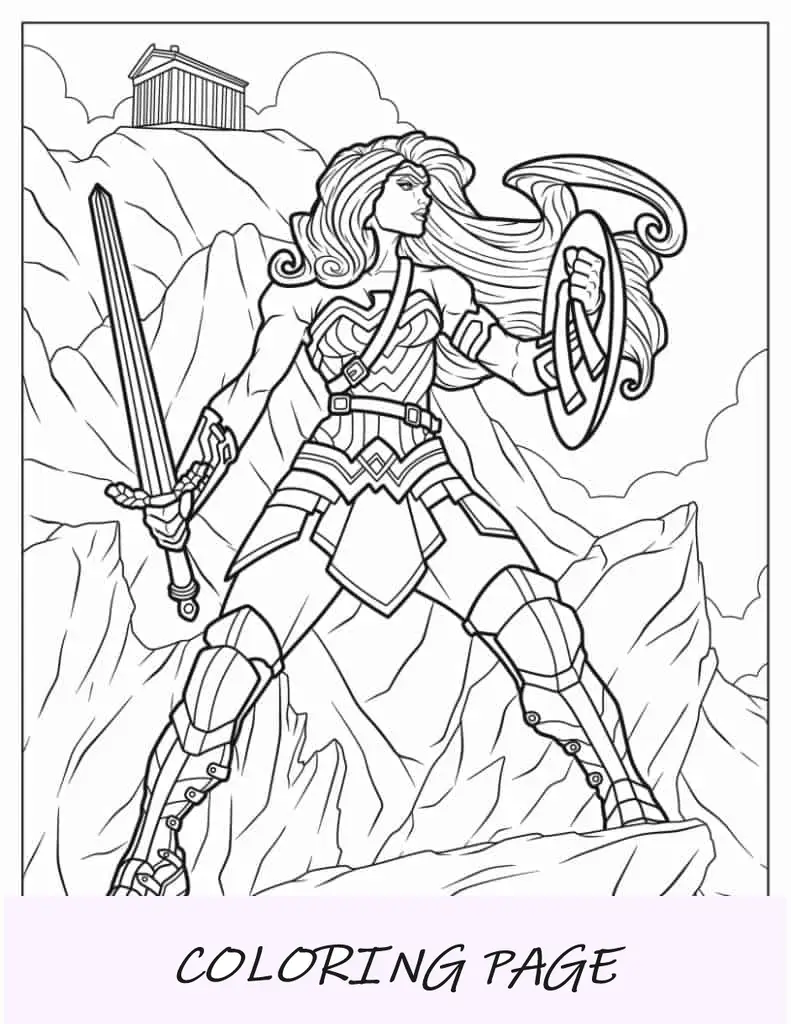 Mujer Maravilla Sosteniendo La Espada De Atenea