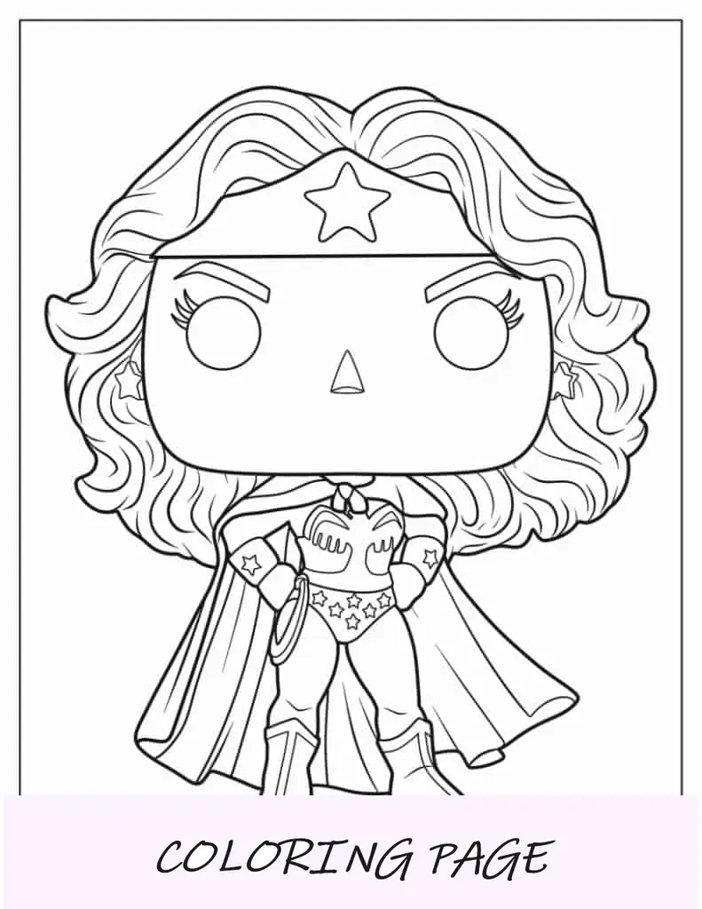 Funko Pop Mujer Maravilla Para Colorear