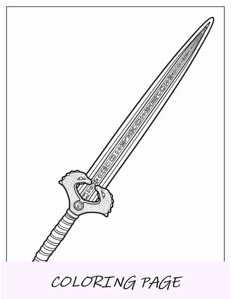 Espada de Atenea de Wonder Woman para colorear
