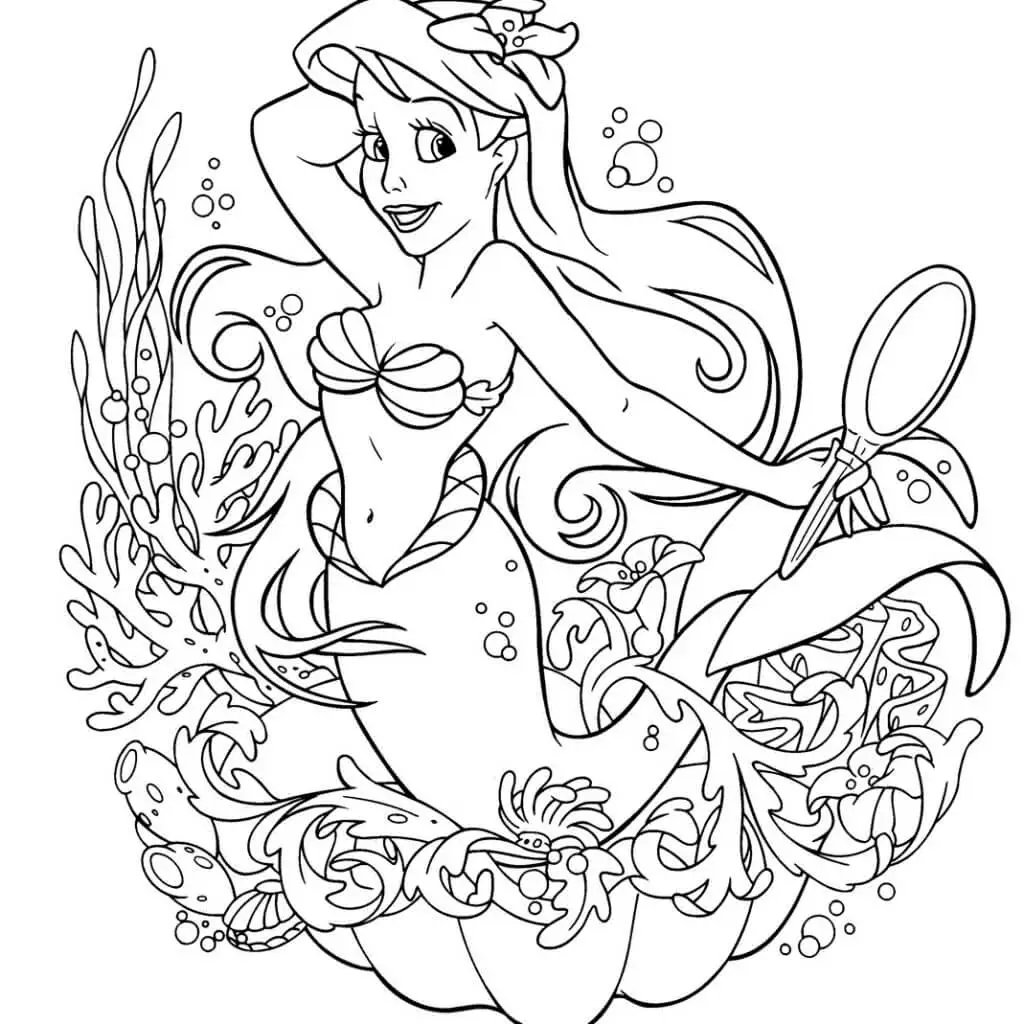 Disney Princess Coloring Pages Arial