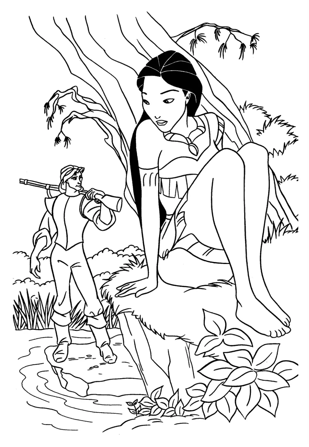 Pocahotas Disney Coloring Free