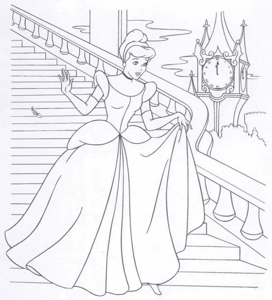 Cinderalla Glass Slipper Coloring Page