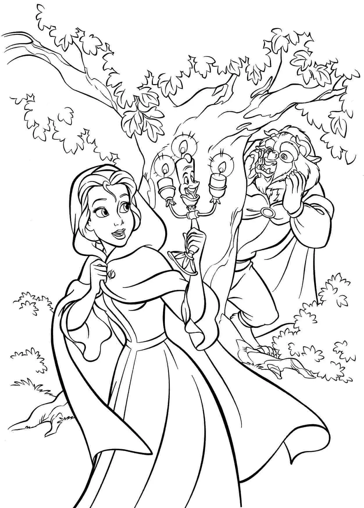 Beauty And The Beast Disney Princess Coloring Pages