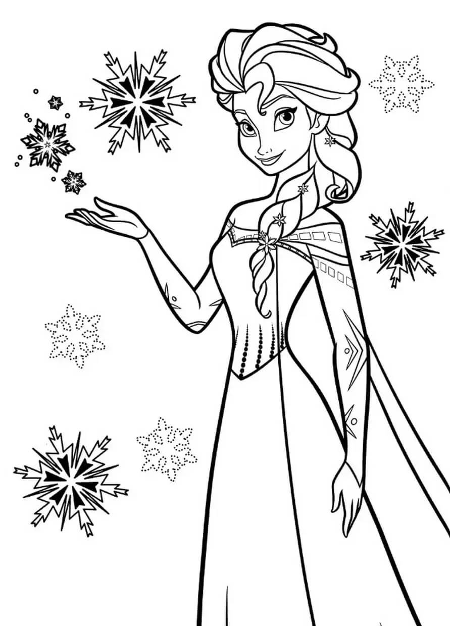 Queen Elsa Coloring Page
