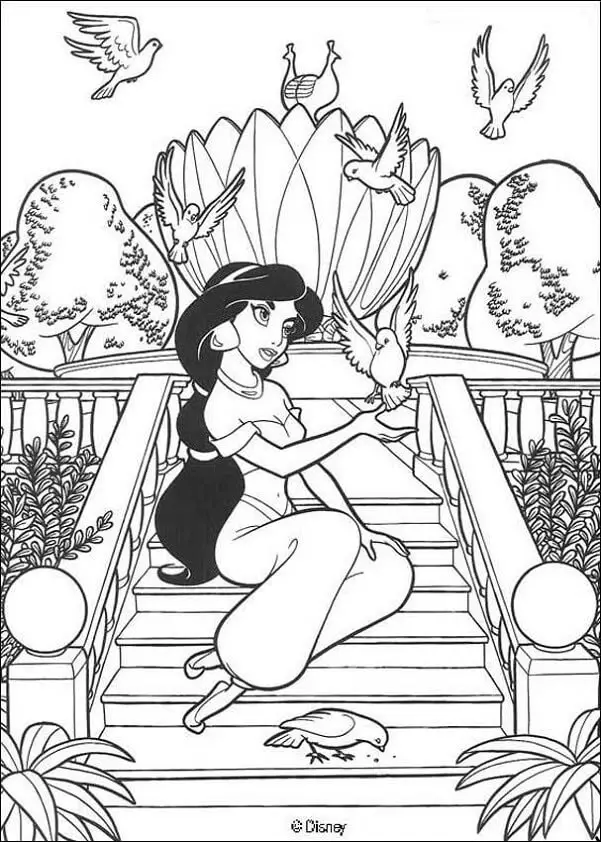 Princess Jasmine Disneh Coloring Pages
