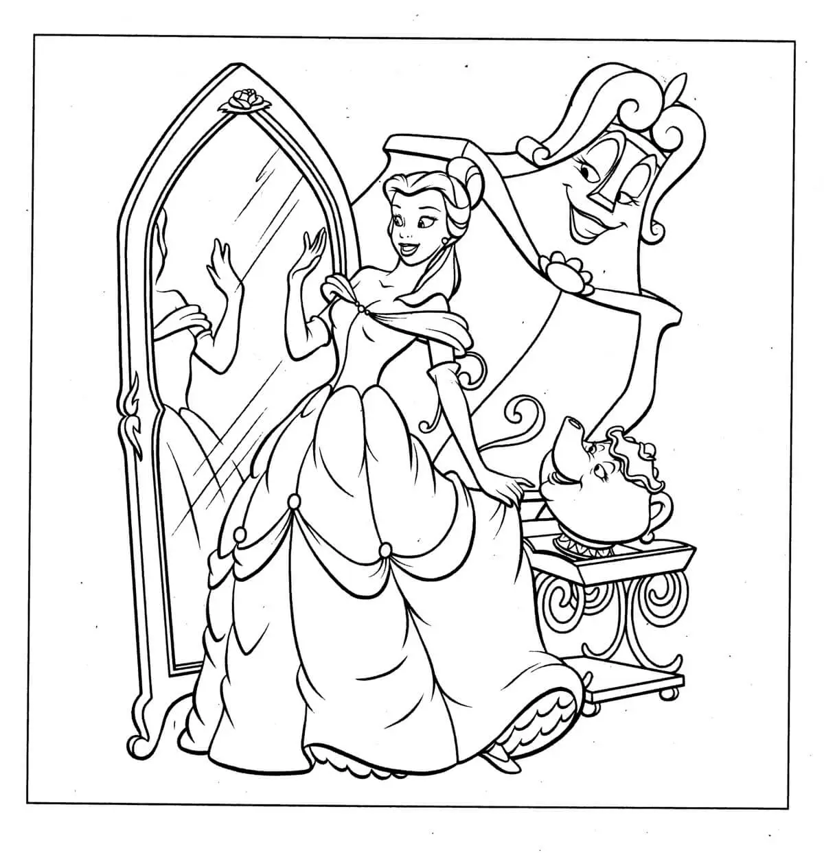 Princess Belle Coloring Page