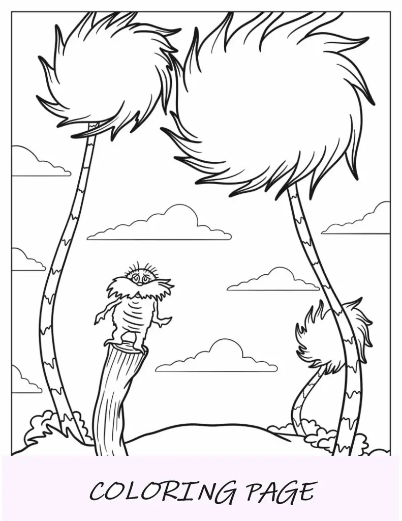 Dr. Seuss Página para colorear de Dr. Seuss El Lorax para niños