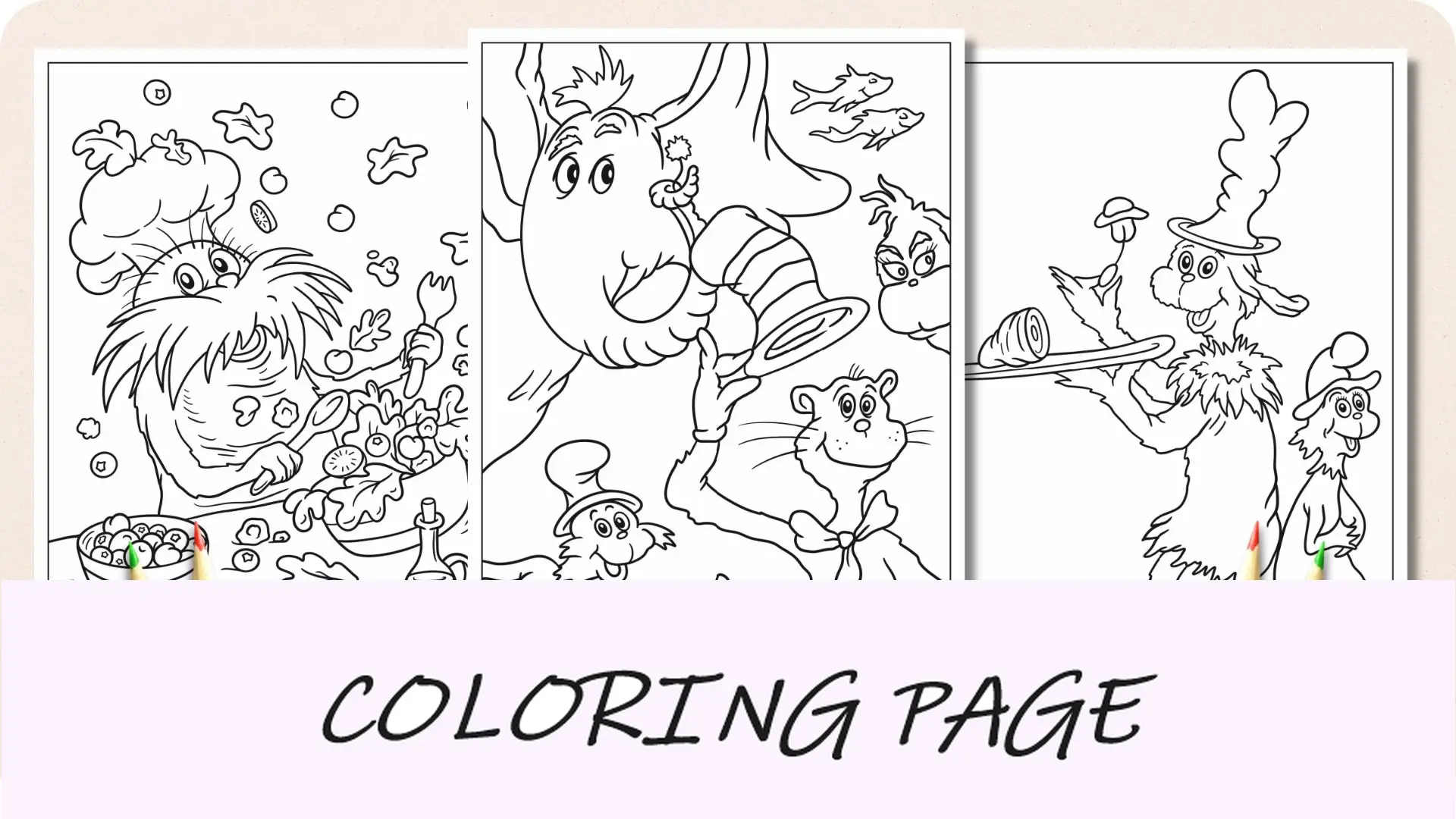 Dibujos para colorear del Dr. Seuss Imagen destacada