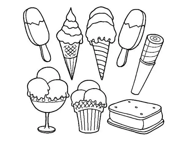 Printable Ice Cream Coloring Pages