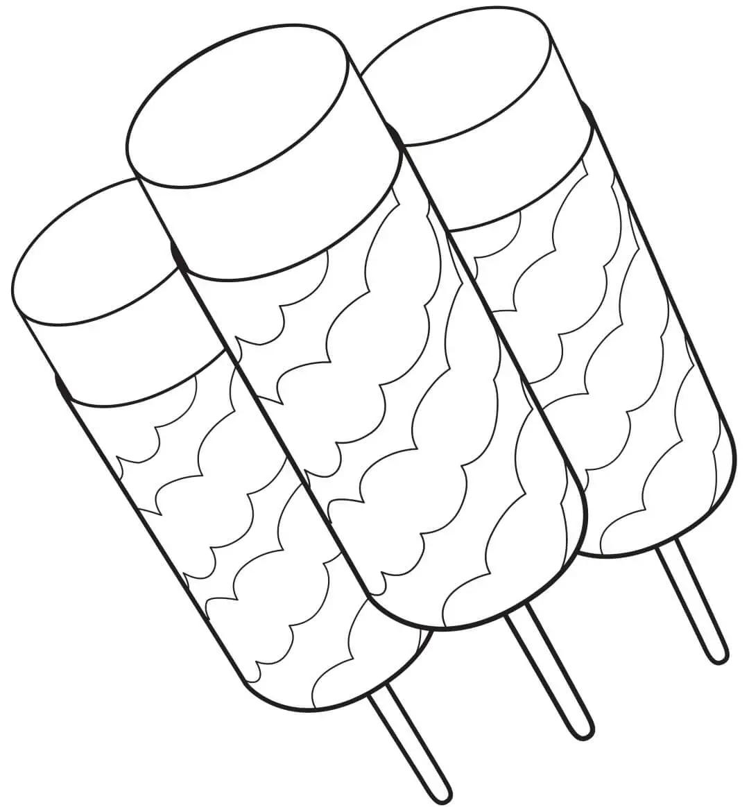 Orange Ice Cream Coloring Page