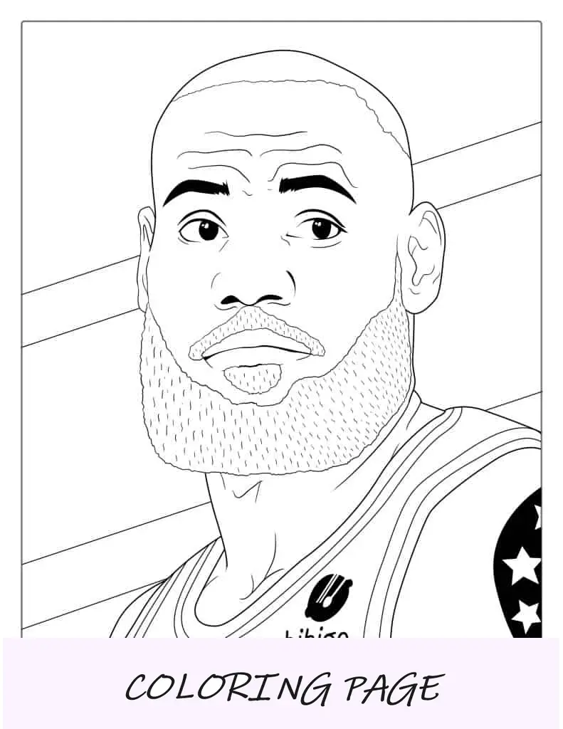 Close Up de LeBron James para colorir para adultos