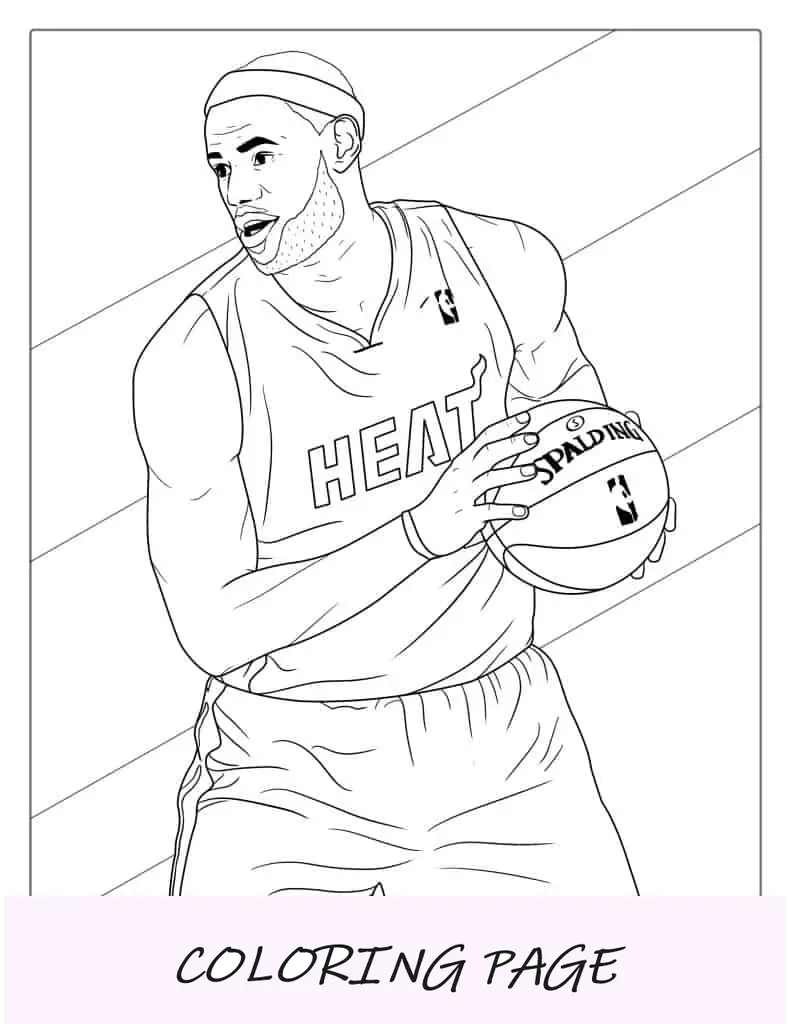 LeBron James para colorir em páginas para crianças