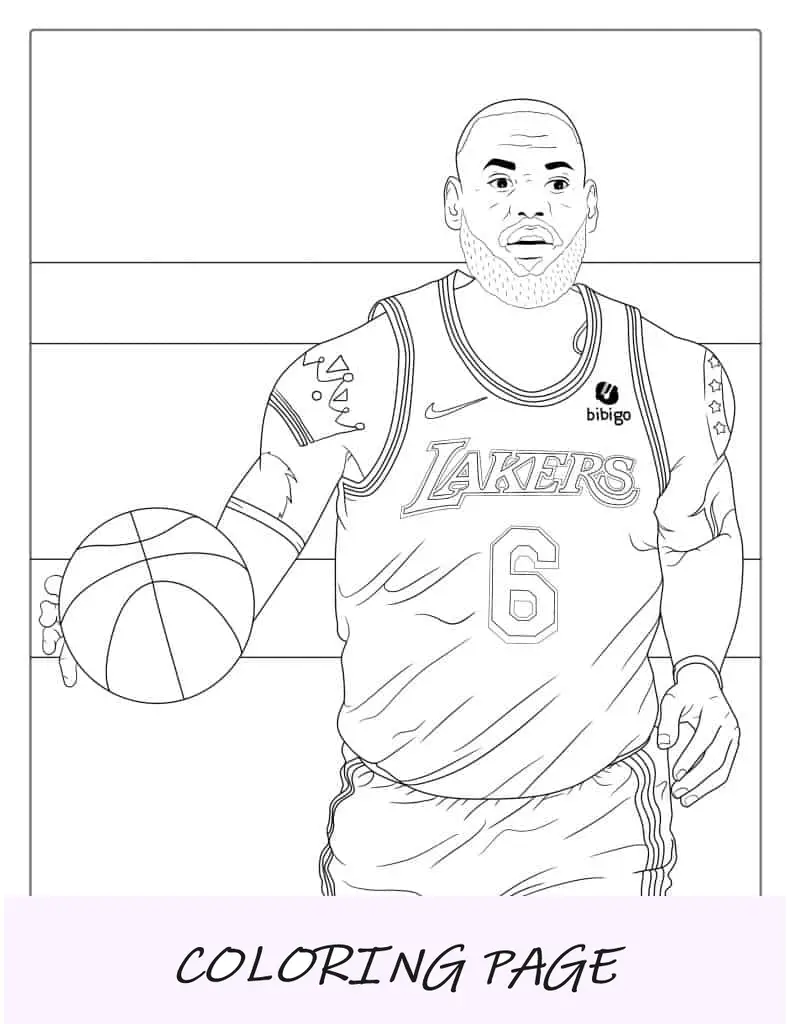 LA Lakers LeBron James para colorir