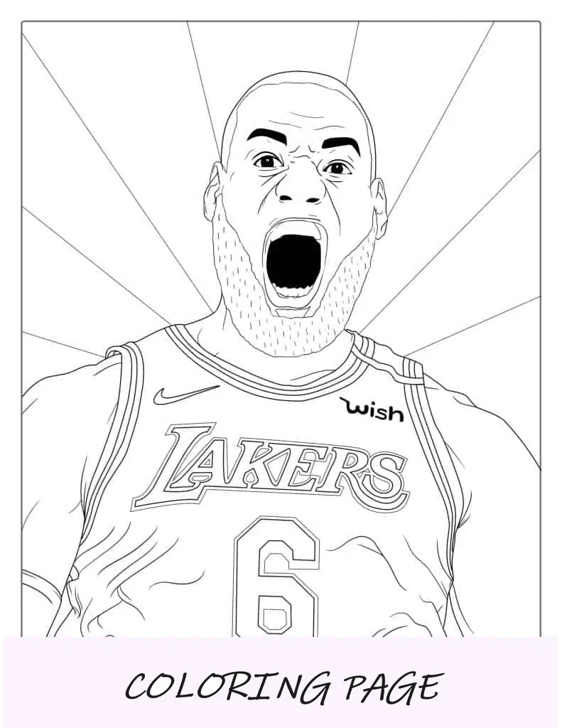 Coloração do rei LeBron James para crianças