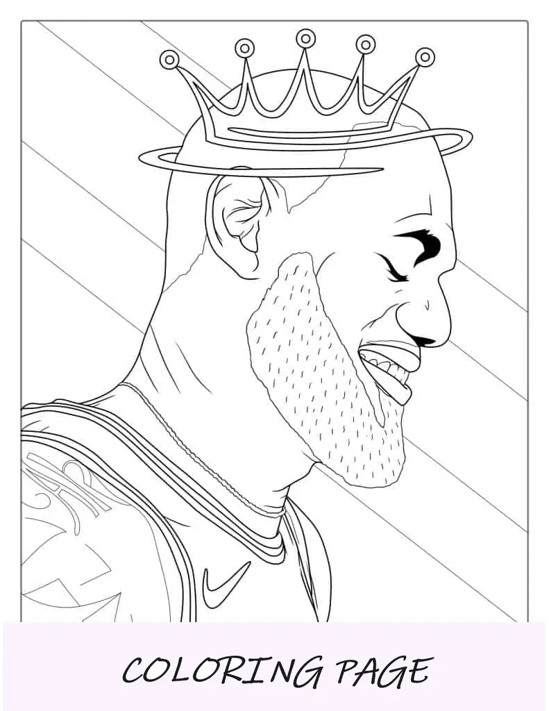LeBron James King sorrindo para colorir