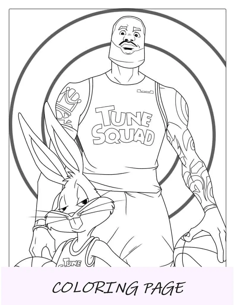 Desenhos para colorir do LeBron James Space Jame Bugs Bunny