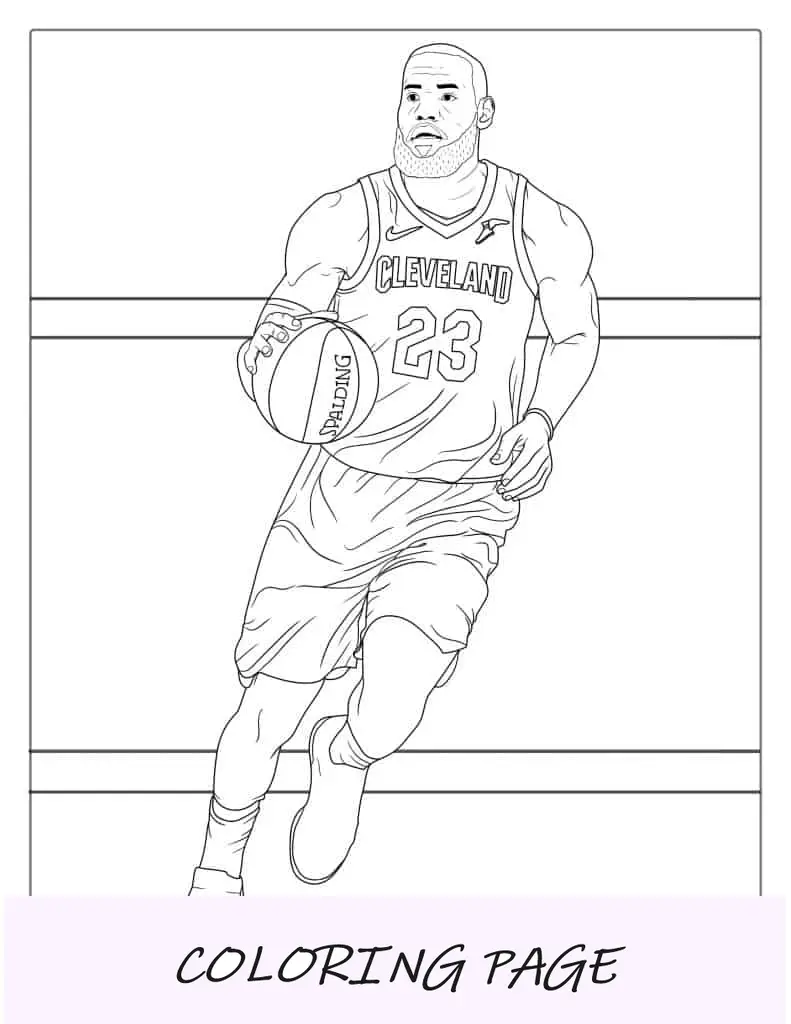 LeBron James Cleveland Cavaliers para colorir