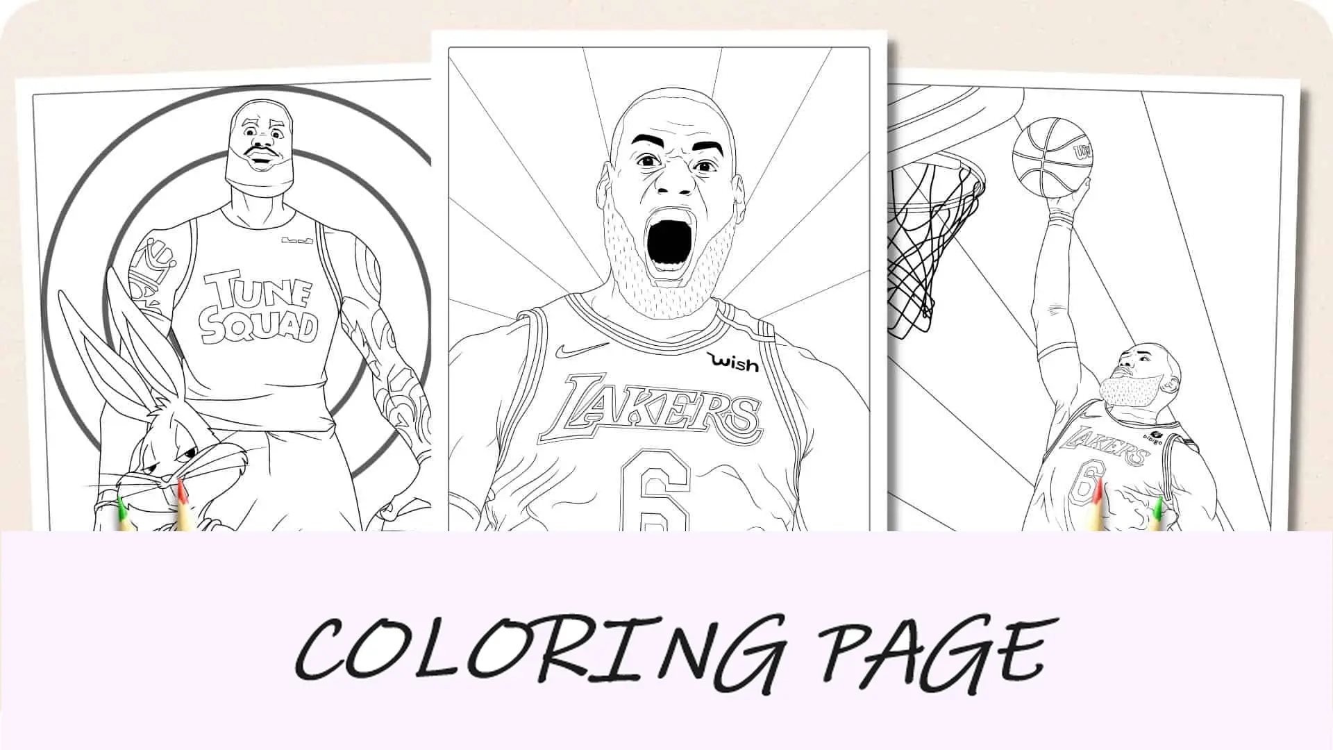 Imagem em destaque de páginas para colorir de LeBron James