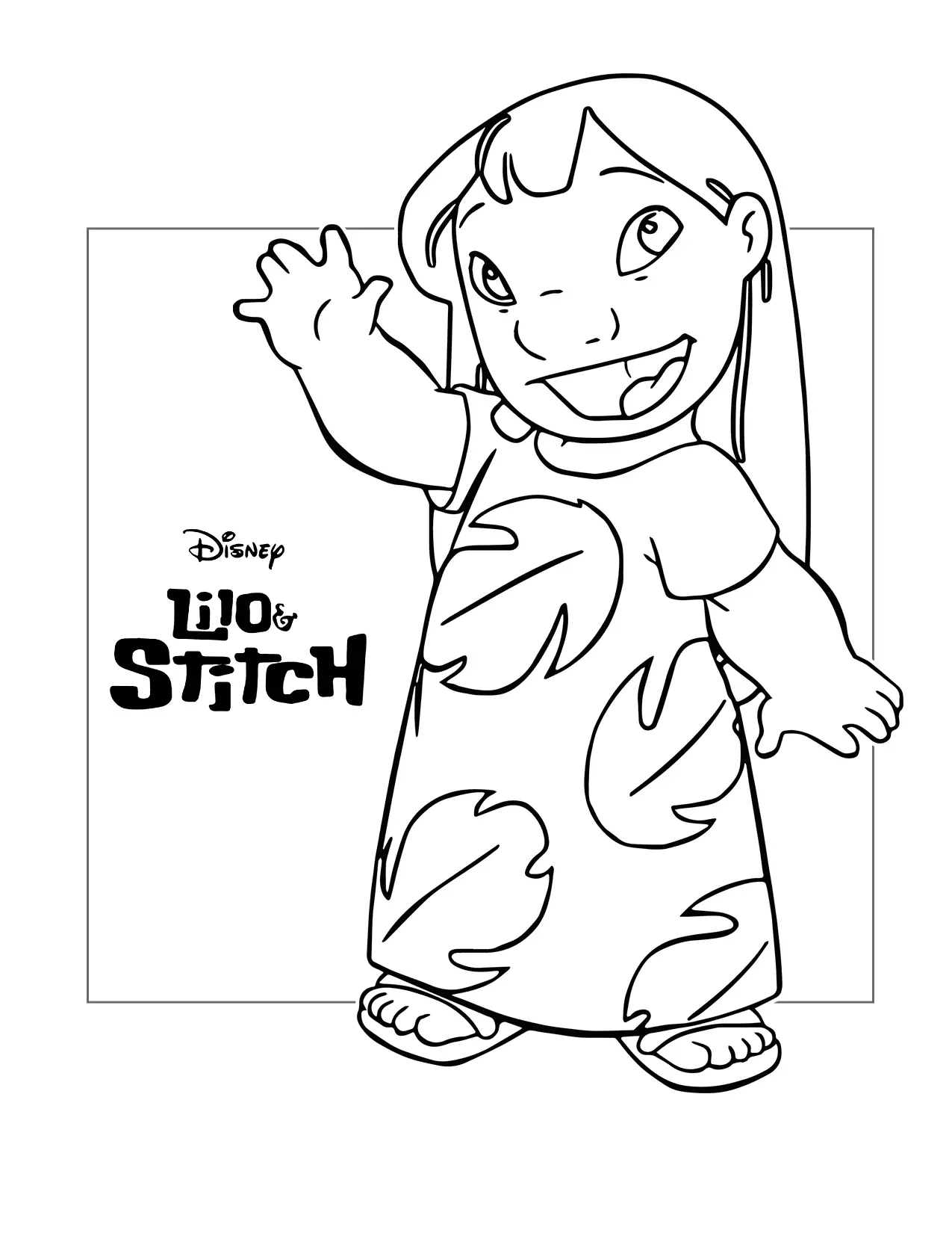 Lilo Says Hi Coloring Page