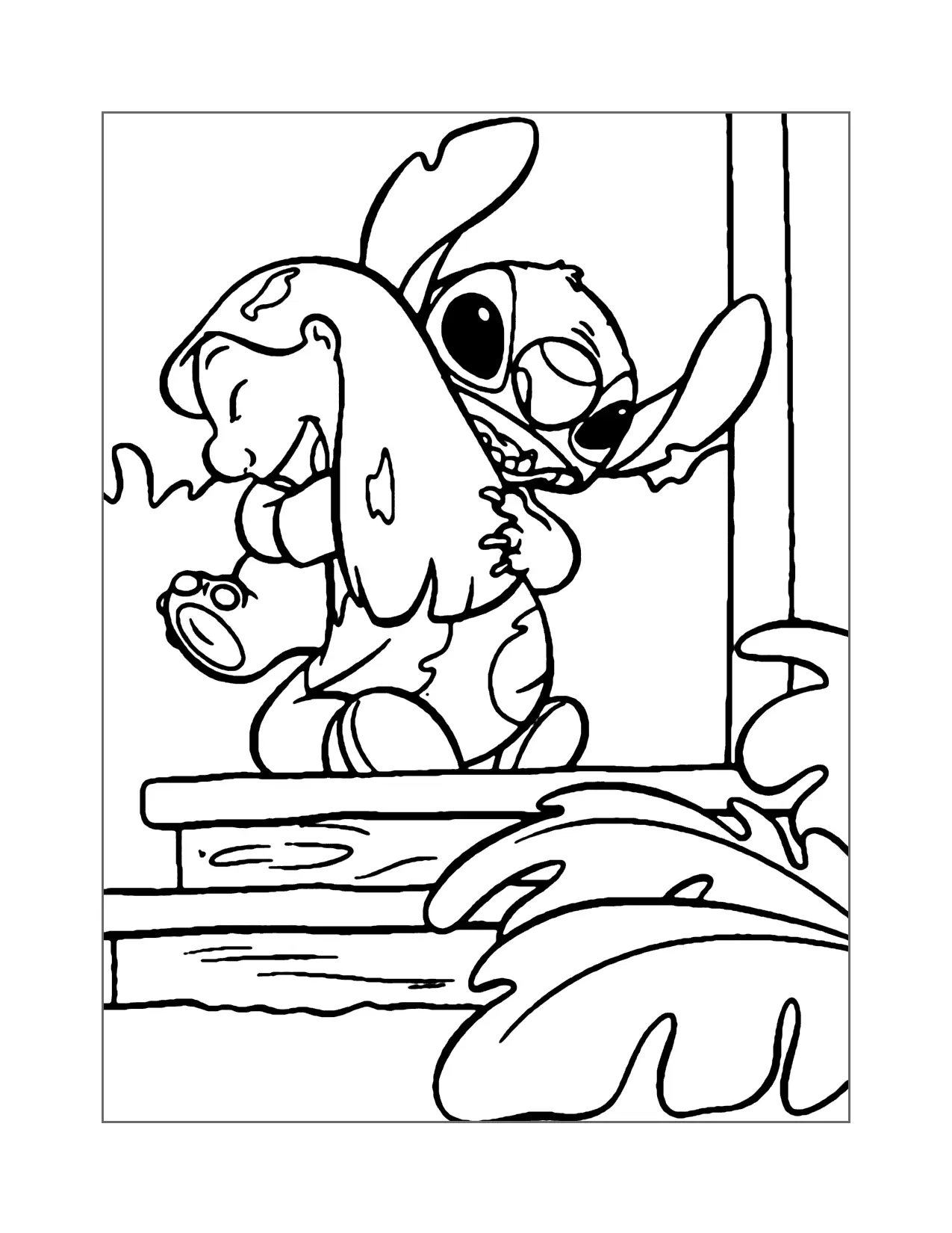 Lilo Hugs Stitch Coloring Page