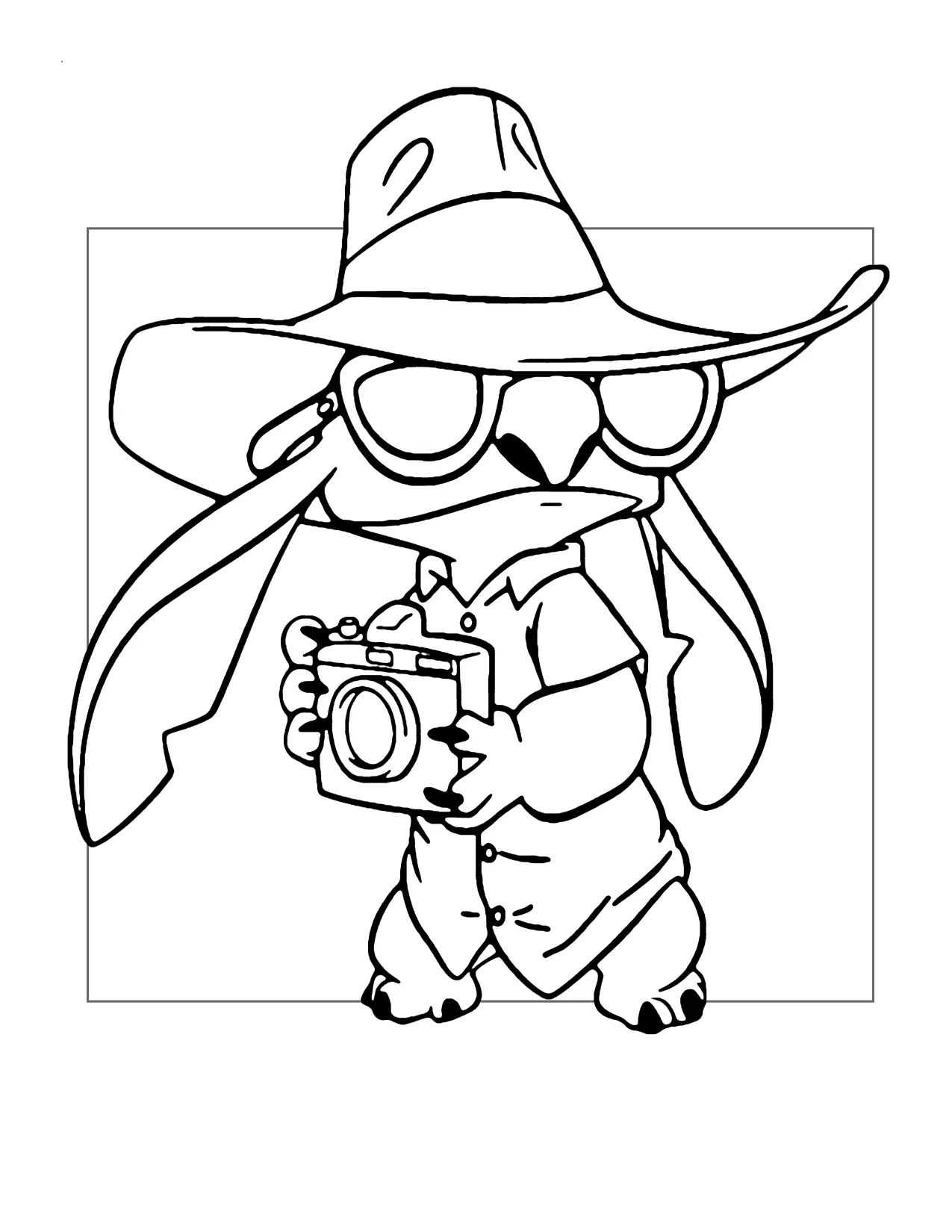 Stitch Is On The Case Coloring Page