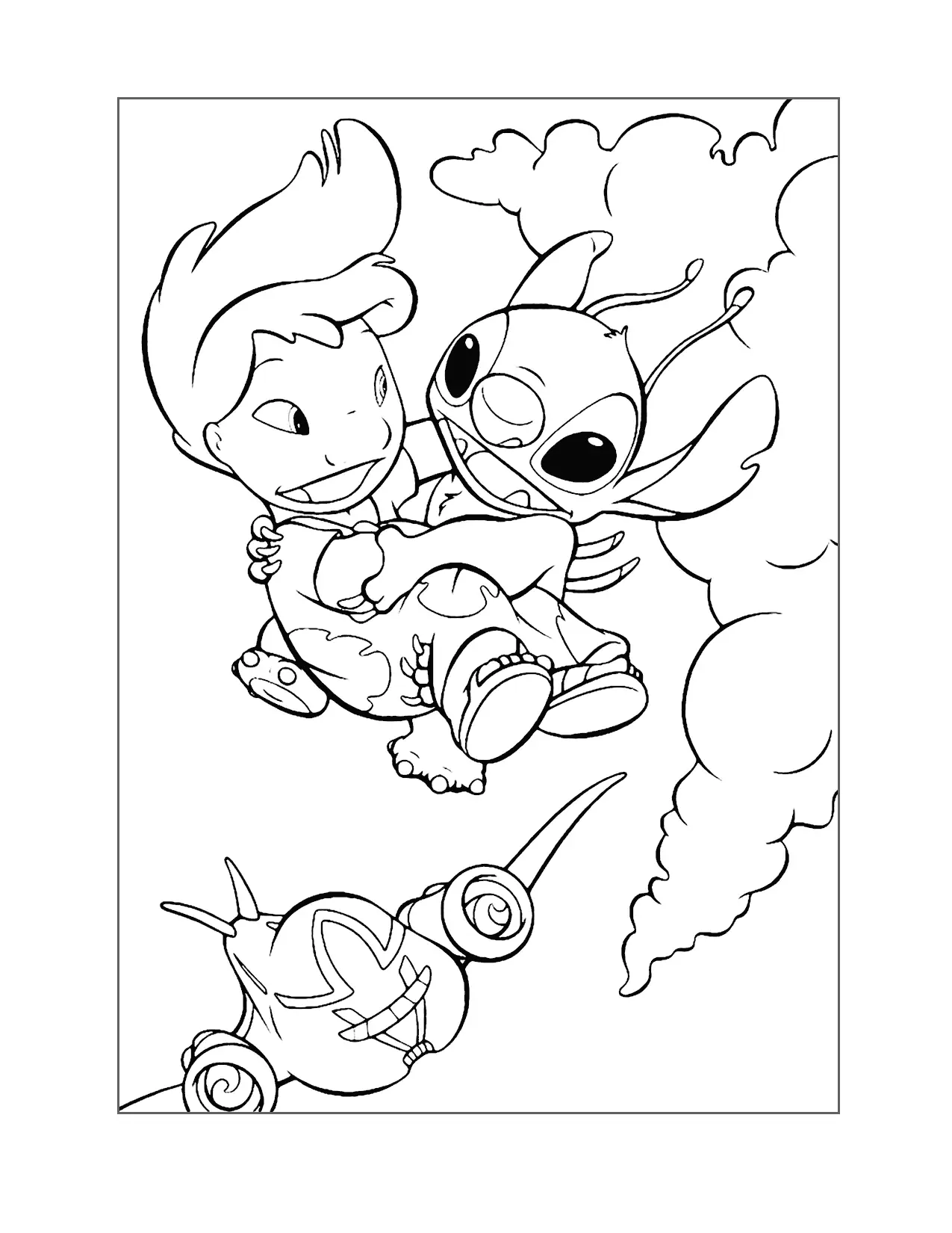 Stitch Saves Lilo Colorin Page