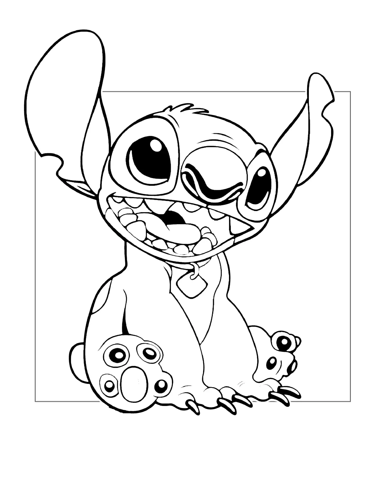 Cute Stitch Coloring Page