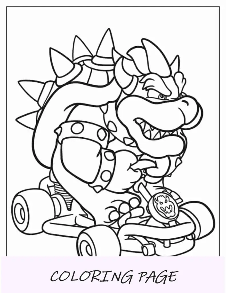 Il grande Bowser gareggia durante Mario Kart