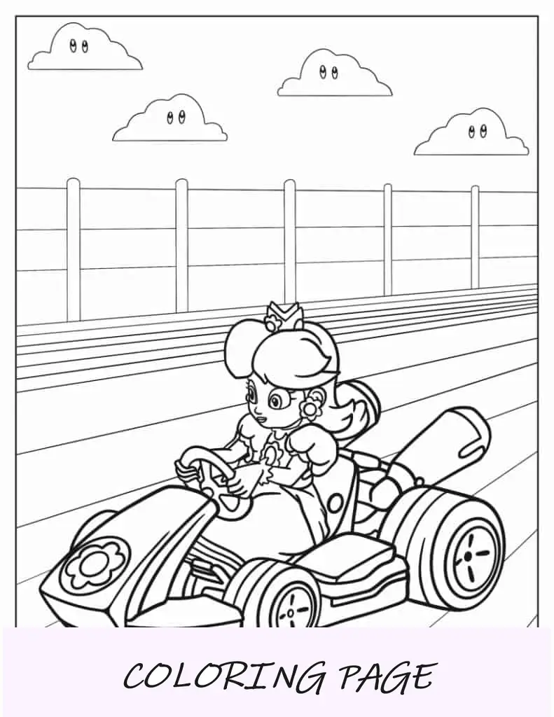 La principessa Daisy da Mario Kart al colore