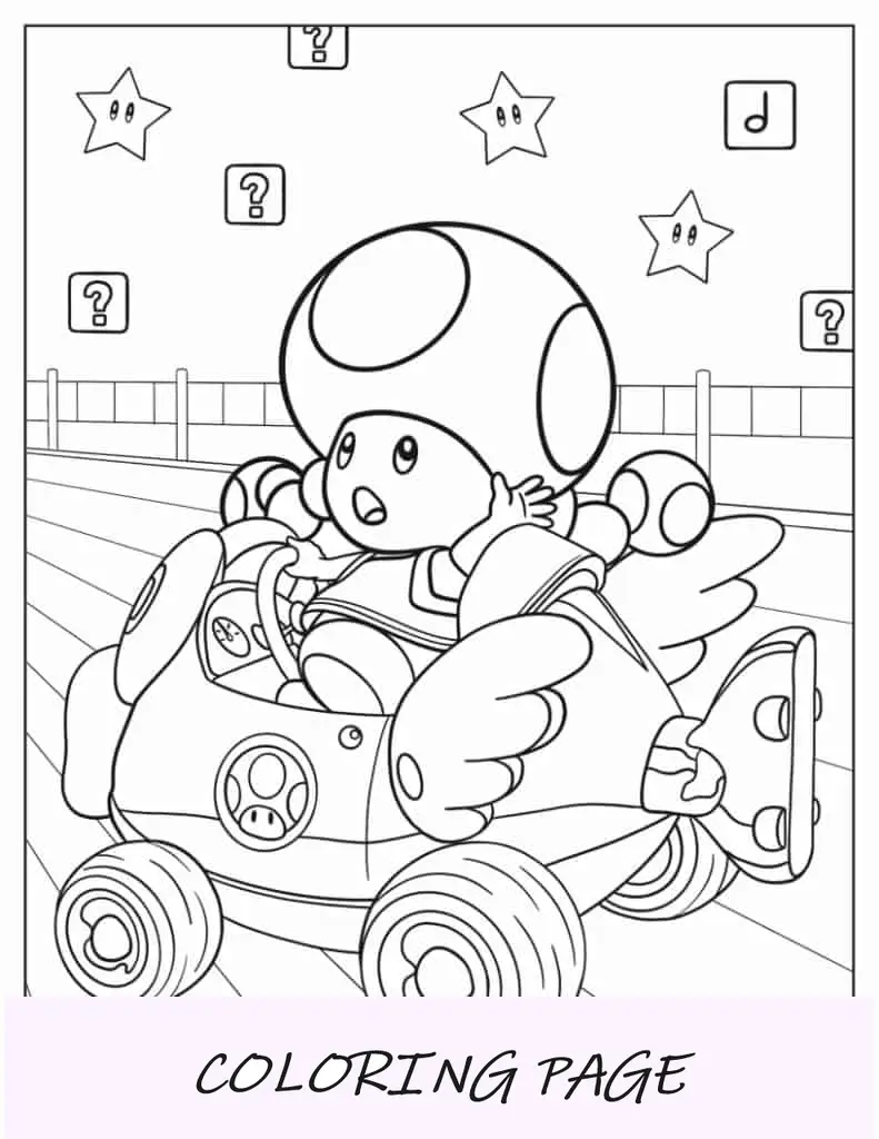 Toadette corre in Mario Kart
