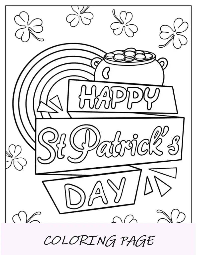 Página para colorear del día de San Patricio de Mickey Mouse para niños