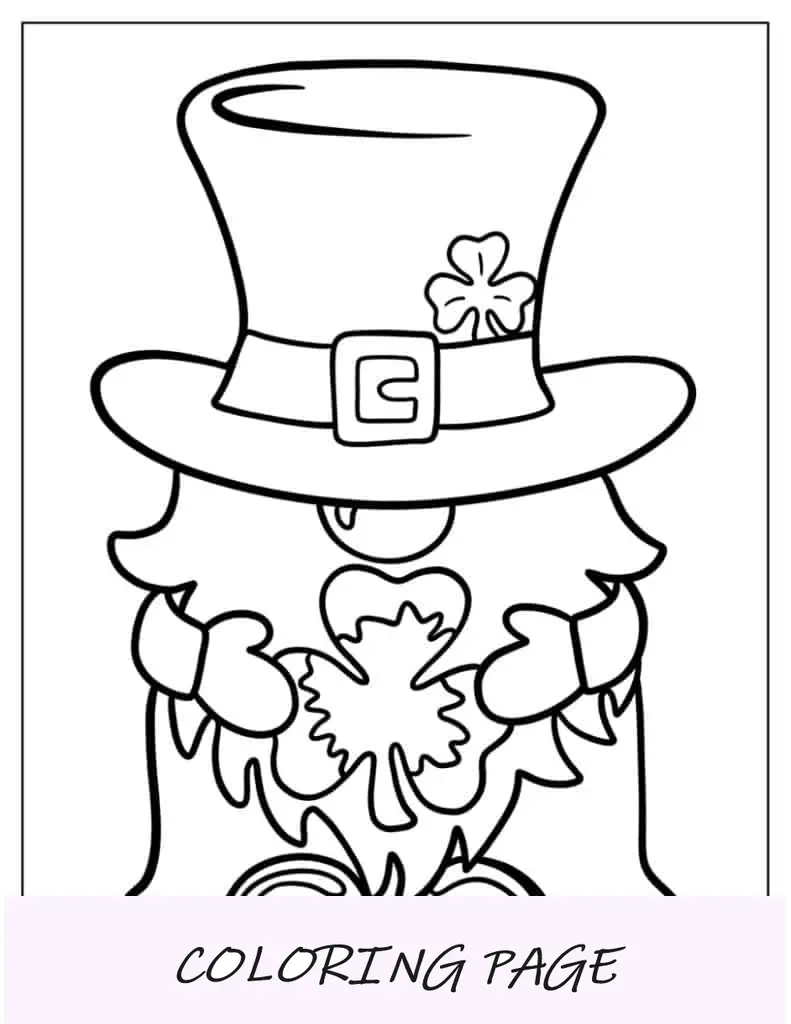 Página para colorear de gorra plana irlandesa del día de San Patricio