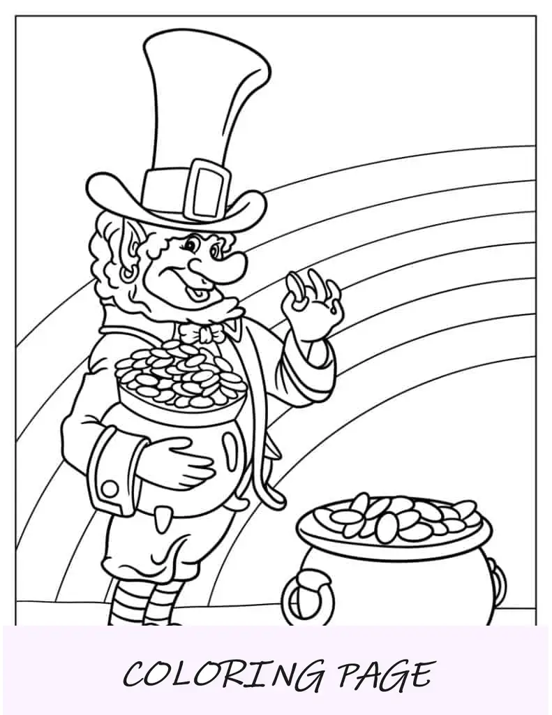 Trébol de cuatro hojas de San Patricio para colorear
