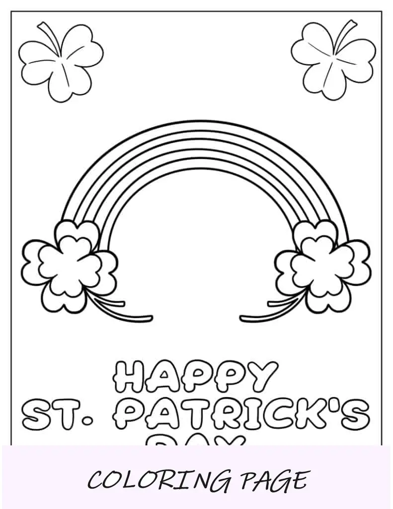 Contorno del trébol del día de San Patricio para colorear