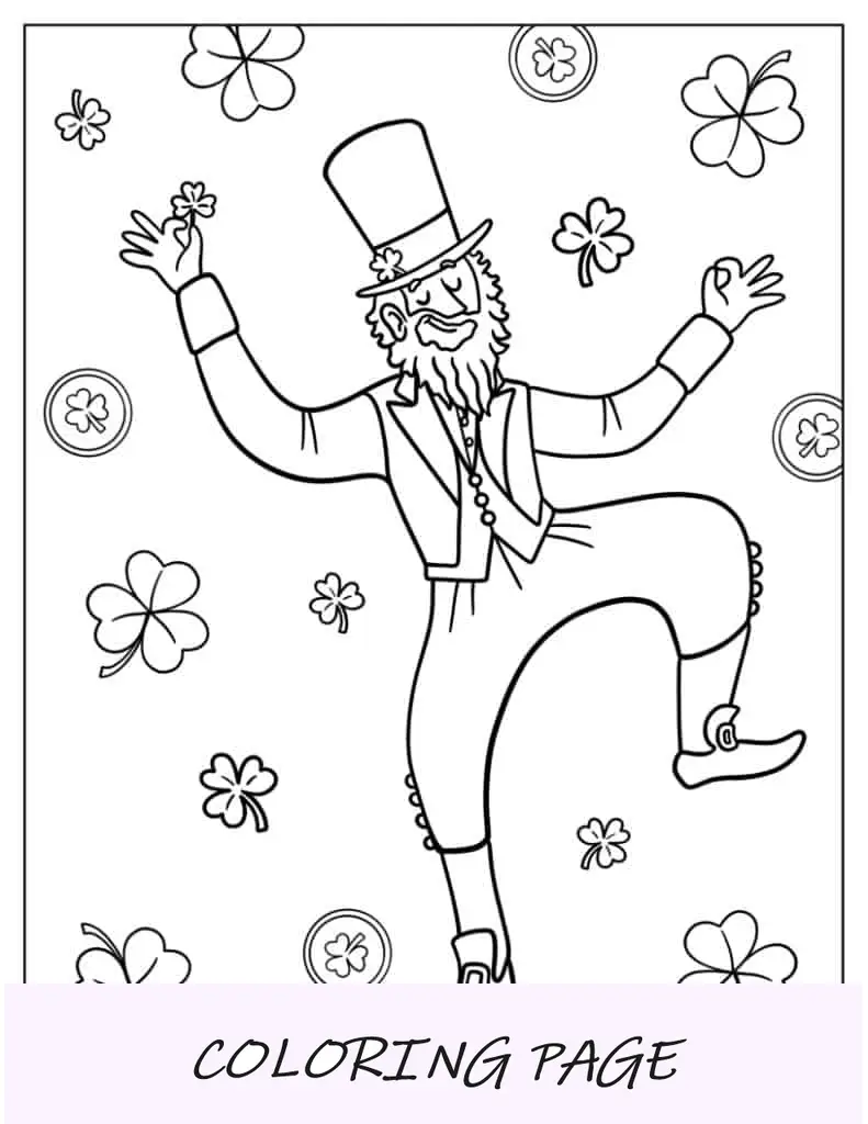 Página para colorear de celebración del feliz día de San Patricio