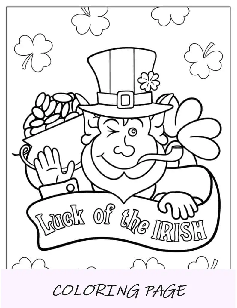 Herradura de la suerte del día de San Patricio para colorear