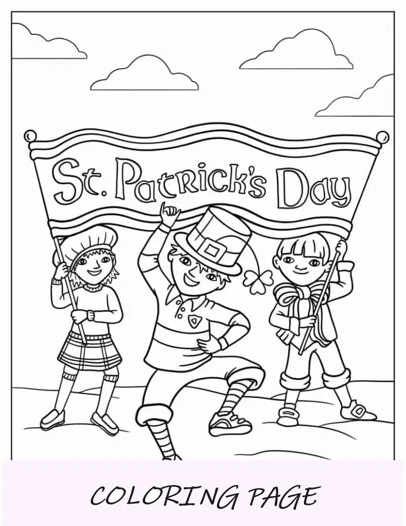 Hoja para colorear del feliz día de San Patricio