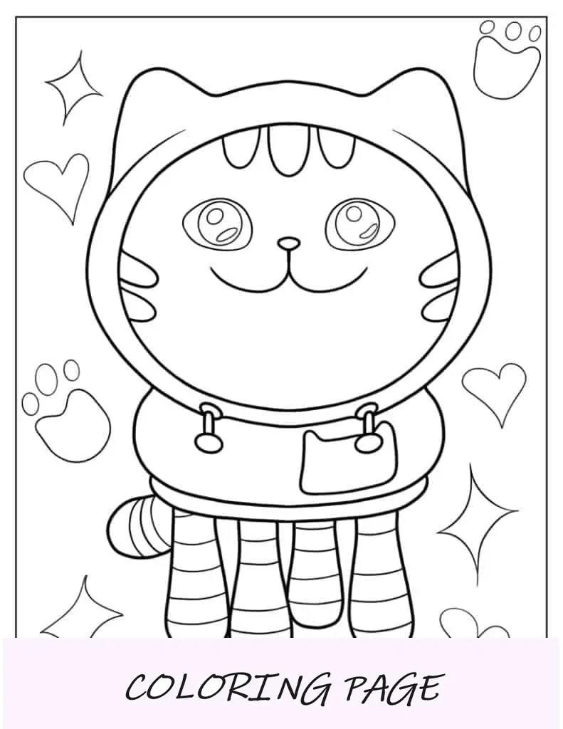Kawaii DJ Catnip para colorir para crianças