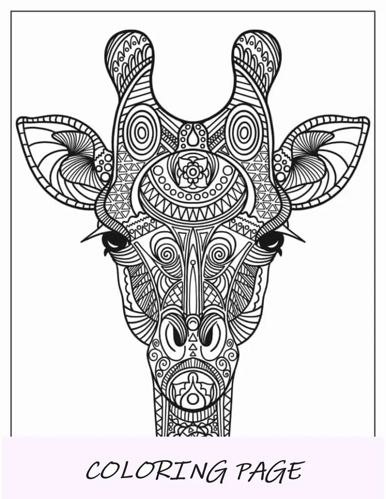 Mandala de cabeza de jirafa