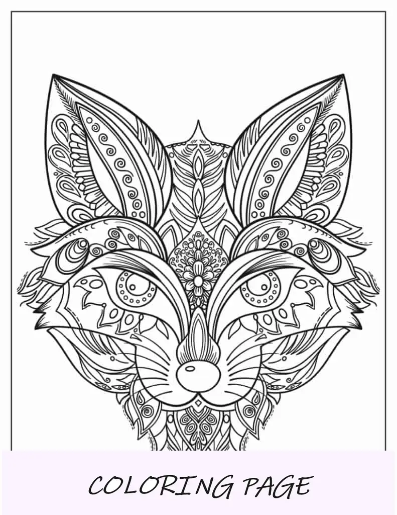 Mandala de cara de zorro