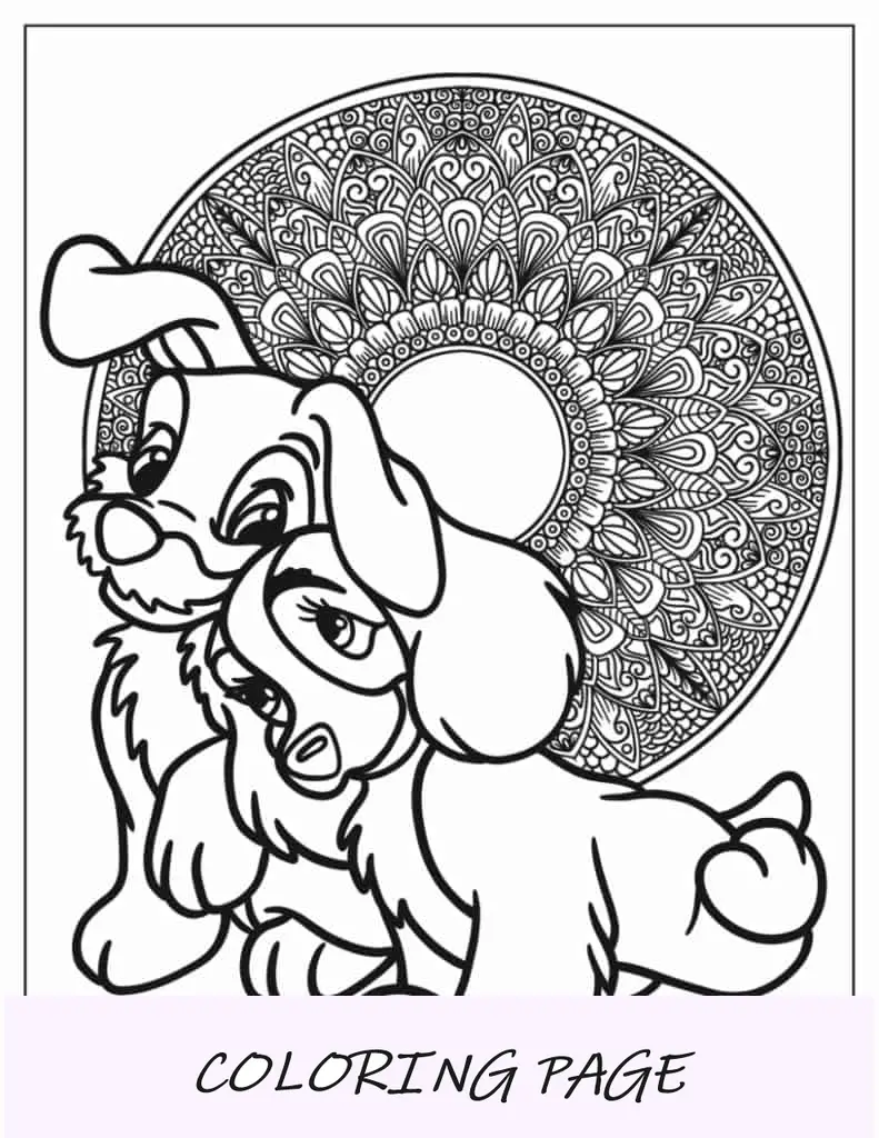 Linda Dama Y El Vagabundo Mandala Para Colorear