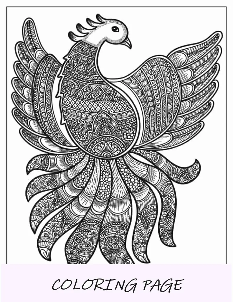 Mandala en forma de pavo real