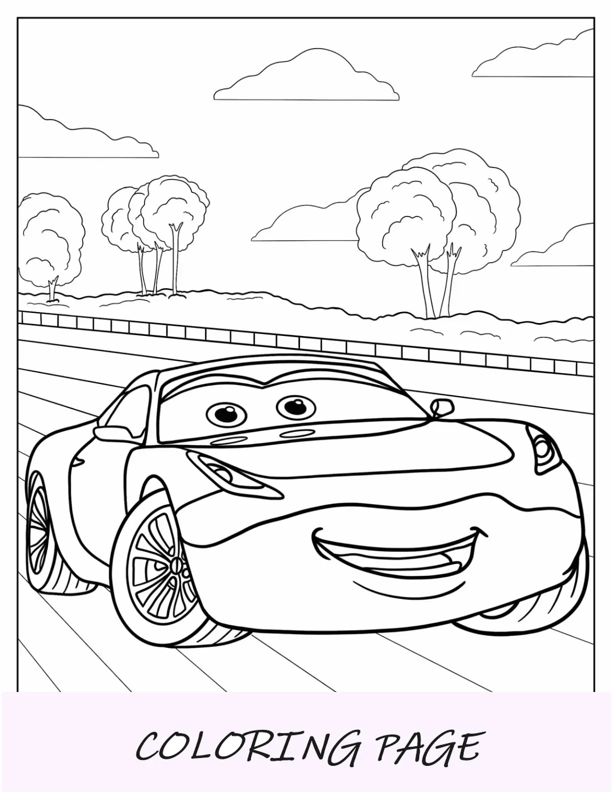 Dibujo para colorear de coches de Cruz Ramírez