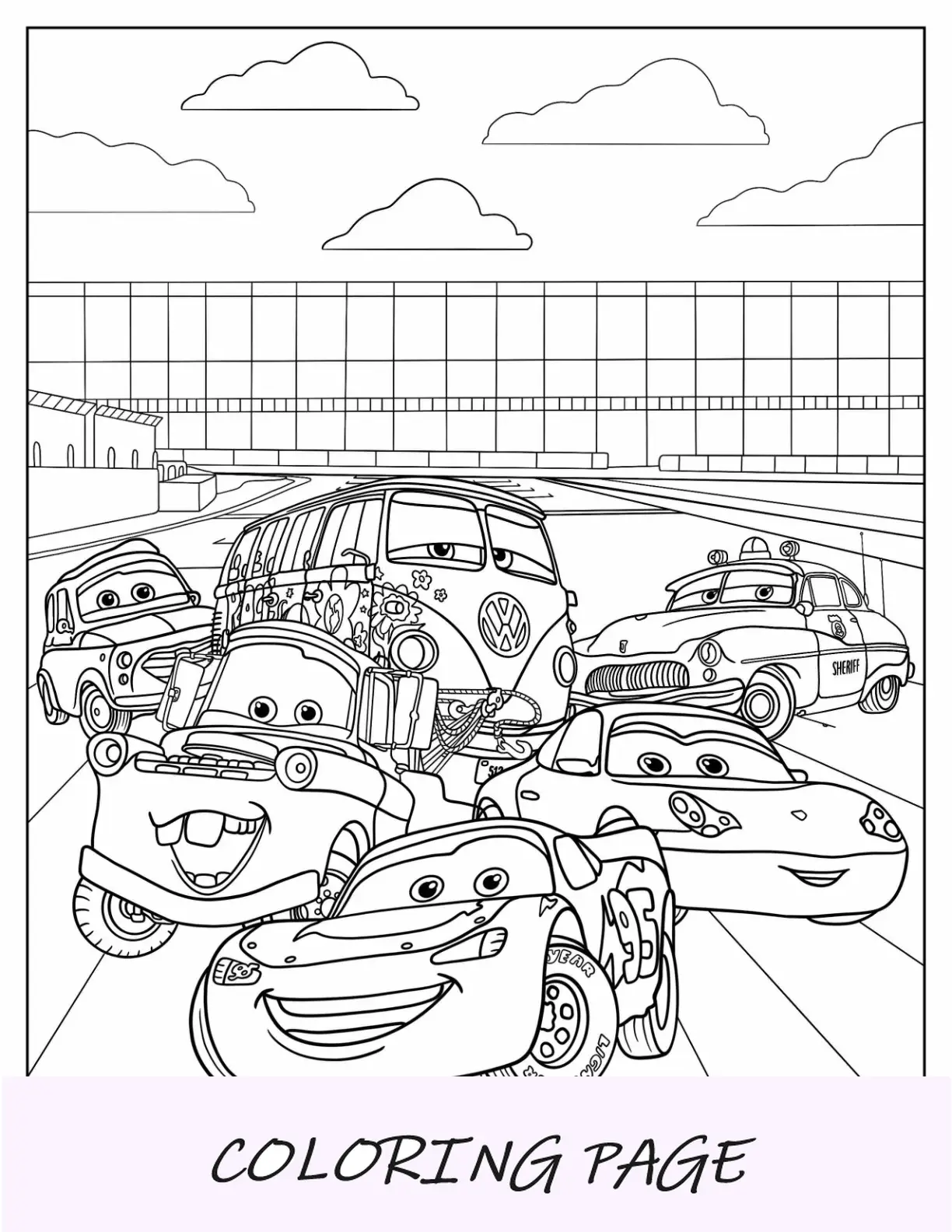 Página para colorear de coches de coches detallados Póster
