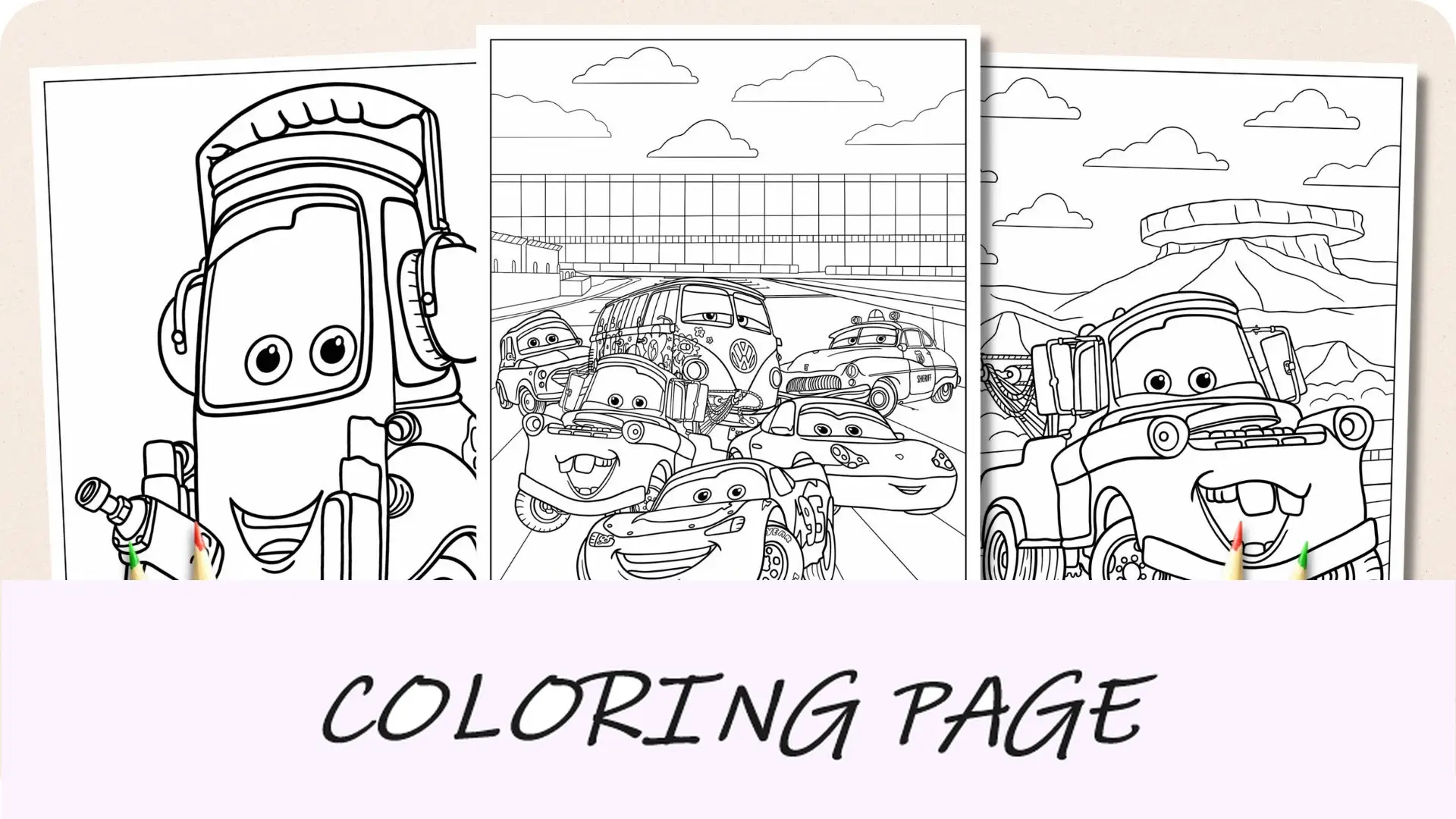 Dibujos para colorear de coches Imagen destacada