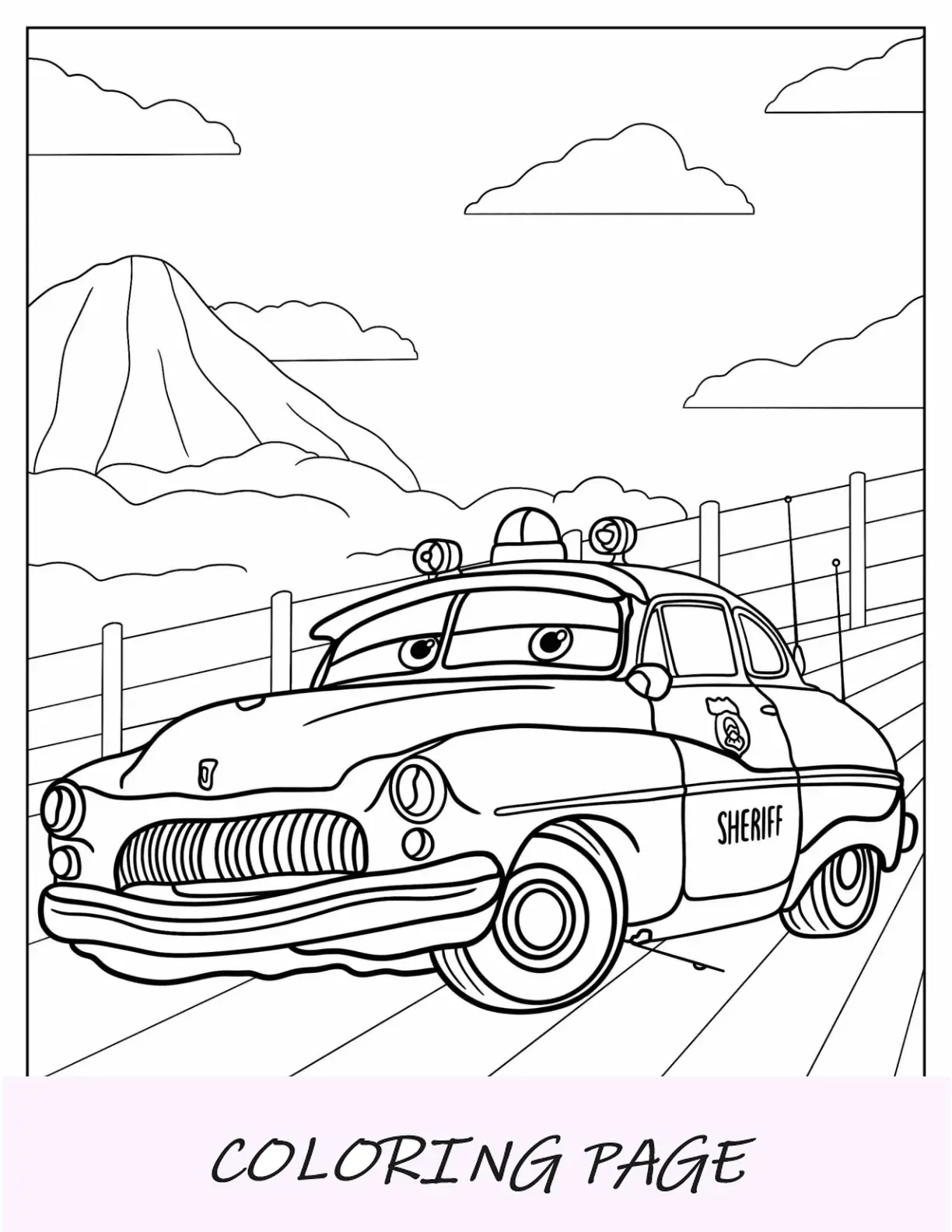 Coches Dibujo para colorear de Sheriff