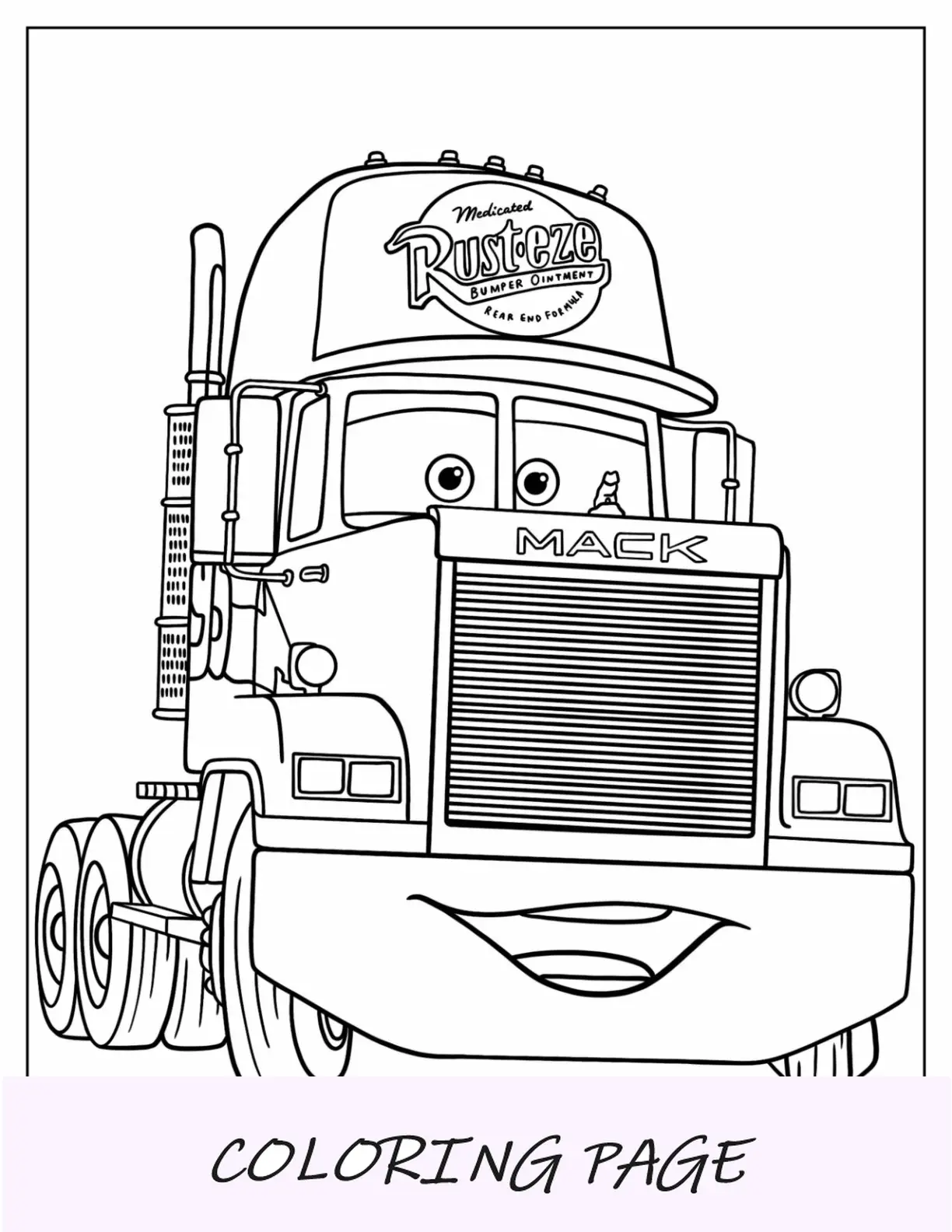 Coches Página para colorear de Mack Hauler Truck