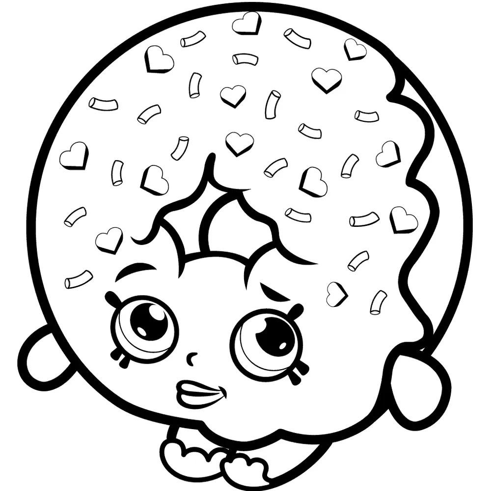 Shopkins Donut Coloring Page